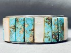 Stunning Vintage Navajo Royston Turquoise Shell Sterling Silver Bracelet
