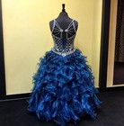 Pageant Dresses Ball Ruffles Luxury Crystal Organza Flower First Communion Gowns