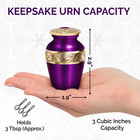 Solace Forever Purple Urns For Human Ashes - Decorative Mini Memorial Urn For Wo
