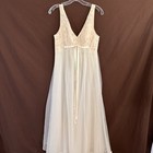 Vintage Vanity Fair Lace Nylon Gown Long Slip Nightgown Lingerie Dress S Ivory
