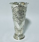 Antique Victorian Solid Sterling Silver Fluted Trumpet Vase 1895 Mappin   Webb