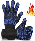 Bbq Gloves 1472    Heat Resistant  14  Silicone Non-slip Grill Mitts Blue
