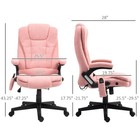 Homcom 6 Point Vibrating Massage Office Chair With Lumbar Heat  Pink
