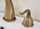 Antique Brass Widespread Bathroom Basin Faucet Sink 3 Holes Mixer Tap Fsf631