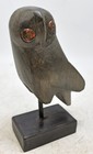 Vintage Wooden Owl Bird Figurine Original Old Hand Carved