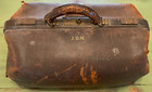 Large Antique Leather Doctors Medical Bag With Initials J d m   Horror Decor