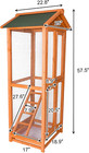 Wooden Aviary House Bird Cage Large Vertical Play House With Waterproof Roof Per