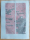 Rubricated Incunable Leaf Brevarium Augsburg  109  - 1495