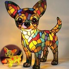 Lamps - Retro Dogs Stained Resin Tabletop Night Light  Dog Series Art Chihuahua