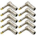 10pcs 90 Degree Microphone Adapter Plug 1 4 In Ts Male To 1 4 In Jack Male