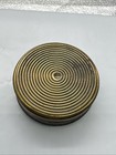 Vintage Metal Tin Box Art Deco Lady Powder Tin Primitive Round Container