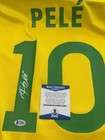 Yellow Jersey Pele Brazil Hand Signed Bas Authentication
