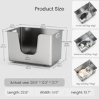 13 8  Stainless Steel Cat Litter Box Xl High Sides Metal Kitty Pan W  Wheels