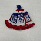 Vintage Pabst Blue Ribbon Beer Can Crocheted Bucket Winter Hat 80s 90s