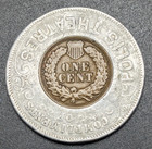 1905 Encased Indian Cent Compliments Of Polis Theater Lucky Cent