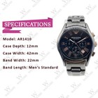 New In Box Emporio Armani Ar1410 Men s Black Rose Gold Ceramic Chronograph Watch