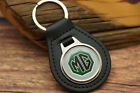 New Rare Vintage 1970 s Green Mg Leather Auto Car Key Chain Ring Fob Nos