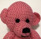 Crocheted Pink Bear Stuffed Plush Animal Hand Lovey Toy Cute New