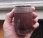 1860 Privy Dug Stoneware Barrel Mustard With Rings