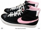 Nike High Top Sneakers Youth 5 5y Black Pink Love Heart Lace Up