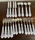 Disney Be Our Guest Beauty the Beast Flatware Set For 4  20 Pieces   Pre Owned 