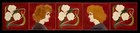 Rare Art Nouveau Tileset With Lady With Flowers Carl Sigmund Luber 1896-1906