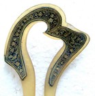 Damaschene  Steer Horn Antique Hair Comb -  No Us Import Fees