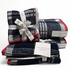 Tommy Hilfiger Towels   Hand Towels   Wash Cloths 8 Pc Set Plaid Blue Cotton