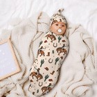 Western Baby Stuff Swaddle Blanket With Beanie Set  Soft Cactus Baby Swaddle Sac