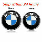 2x Front Hood Rear Trunk  82mm   74mm  Original Bmw Badge Emblem 51148132375