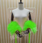 Black Puffy Detachable Ostrich Feather Sleeves Party Gloves Bridal Accessories