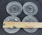 Vintage 4 Clear Crystal Glass Coasters 3 1 2 