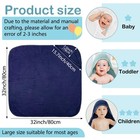6 Pcs Blue Muslin Cotton Baby Hooded Bath Towels 32x32 Inch Newborn Infant