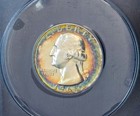 1963 Washington Silver Quarter Dollar Anacs Pf65 Proof Rainbow Toned Coin 25c 