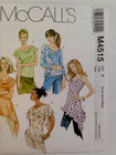 Mccall s M4515 4515 Bias Top Sewing Pattern Ladies Xs S M Slouch Drape Loose Uc