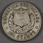 1897 Dominican Republic Silver 1 2 Peso