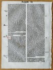 Regnum - Original Incunable Leaf Biblia Latina Amerbach Basel - 1491