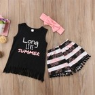 Boys Toddler Baby Outfits Set Kids Sleeveless Shirts Pants Tops Holiday Clothes