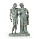 Scarce Italian Grand Tour Antique Bronze Sculpture    orestes And Electra    Ca 1880
