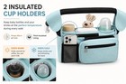 Stroller Organizer With Insulated Cup Holders  Universal Blue