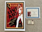 Queen Poster Live Aid 1985 Wembley Ap Signed W  Coa   Replica Concert Ticket     