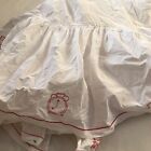 Pottery Barn Kids Crib Dust Ruffle Skirt Baby Bed White Embroidered Kids Cotton