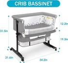 Baby Bedside Sleeper Bassinet Bed 3-in-1 Portable Crib For Newborns Side Sleep    