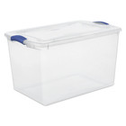  4 Pack  Sterilite Large Storage Bin  66 Quart Clear Plastic Storage Container