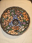 Vintage Tiffany Style Stained Glass Lamp Shade     8  Floral Handmade Leaded Glass