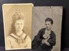 Antique Victorian Cdv Tintype Beautiful Young Women 1880s