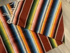 Vintage Mexican Serape Blanket  Woven Stripes  Southwest  Vivid  Cotton  Multi