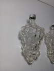 Pair Of Vintage Glass Grape Cluster Shaped Vanity Wine Bottle Collectibles