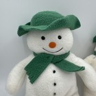 Vtg Lot 2 Eden The Snowman Plush Green Hat Scarf Stuffed Toy 8 5      13    