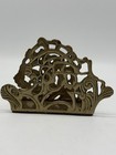 Vintage Brass Napkin Letter Holder Ornate Cut Out Design Butterfly Art Nouveau